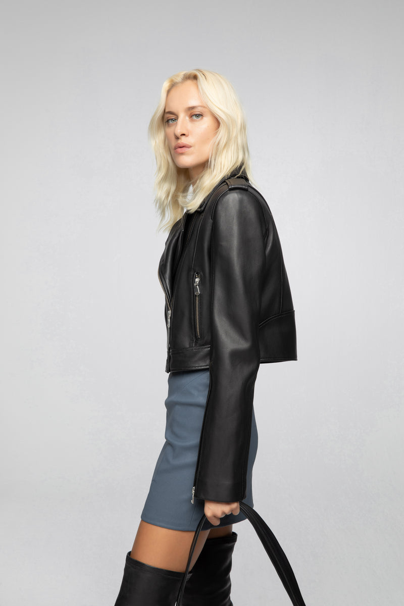 Yoanna - Black Leather Jacket
