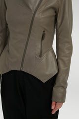 Ella - Grey Leather Jacket