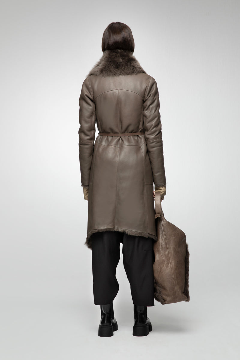 Venessa - Manteau en peau lainée