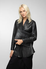 Viola - Black Leather Shirt