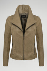 Lana - Beige Leather Jacket