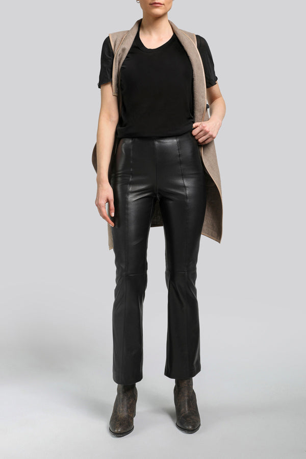 Lara - Black Leather Pant