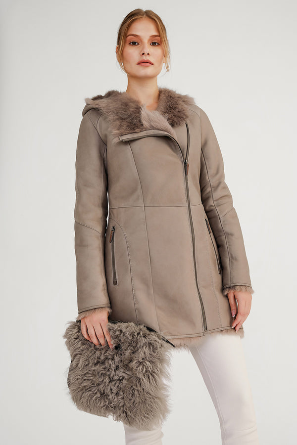 Amelie - Manteau en peau lainée