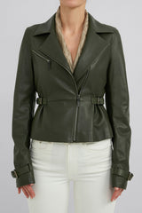 Rosie - Green Leather Jacket