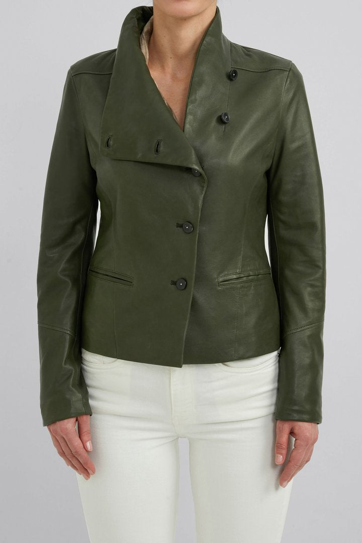 Terra - Green Leather Jacket