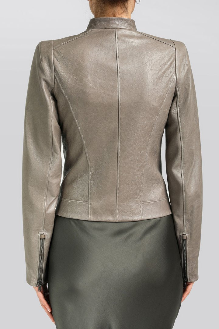 Maze - S Jacket Leather P Grey – V