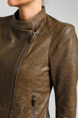 Maze - Brown Tobacco Leather Jacket