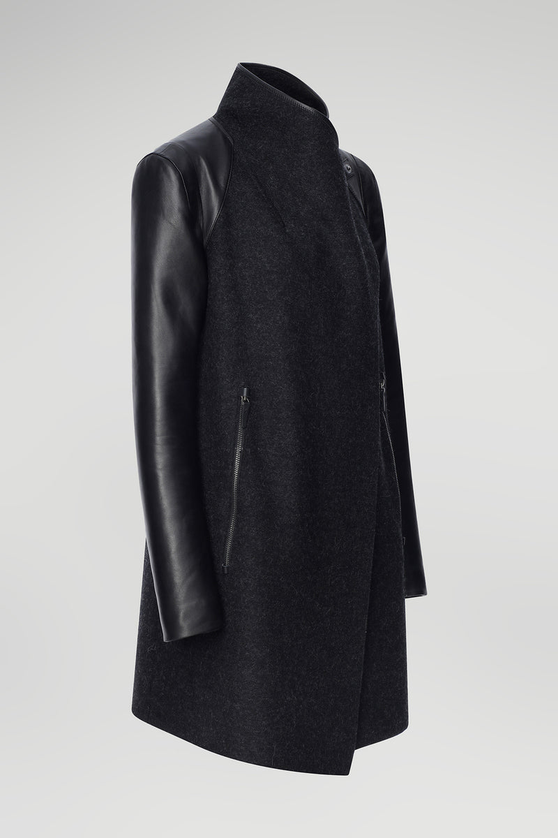 Jeanne - Anthracite Wool Coat