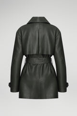 Manteau en cuir Vert