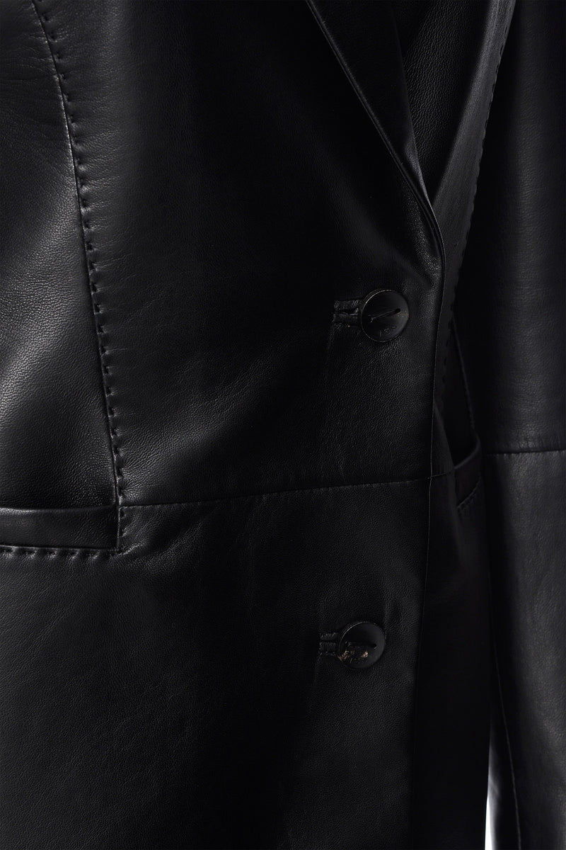 Rachel - Black Leather Coat