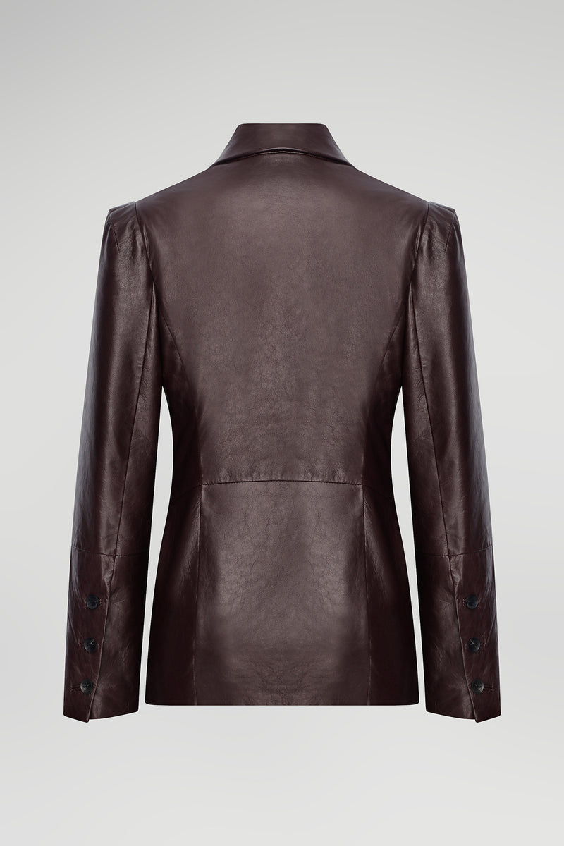 Noemie - Burgundy Leather Jacket