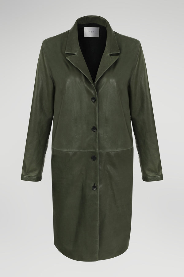 Celine - Green Leather Coat