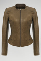 Veste en cuir Marron