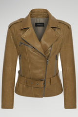 Hana - Camel Leather Jacket
