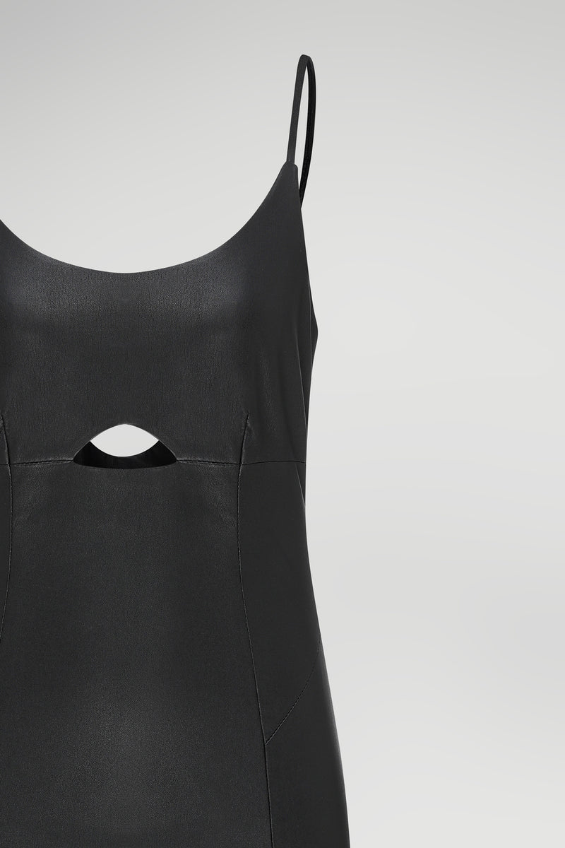 Lorianne - Black Leather Dress