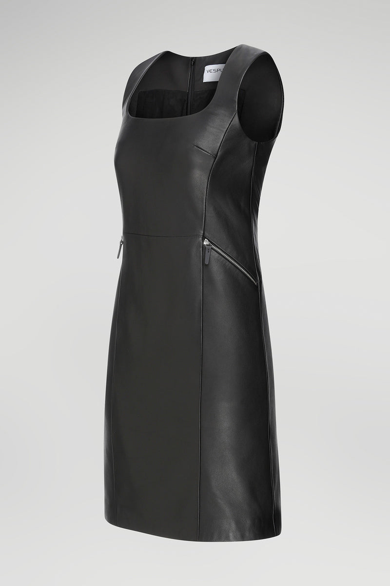 Macia - Black Leather Dress