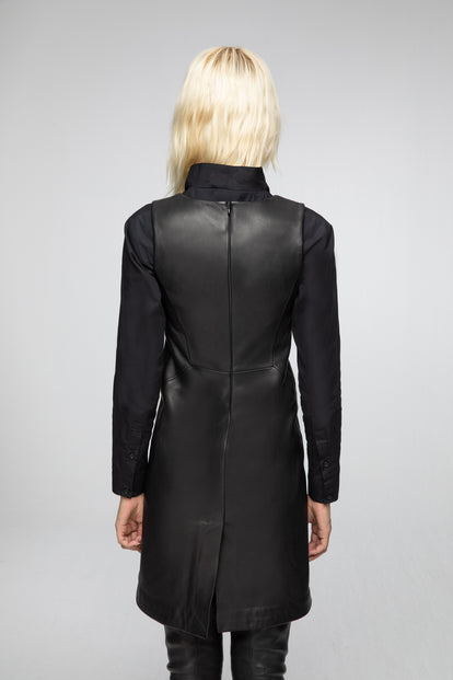 V S P - Macia - Black Leather Dress V S P - Macia - Black Leather Dress