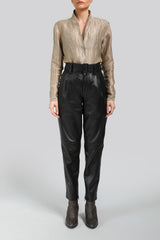Lucie - Black Leather Pant