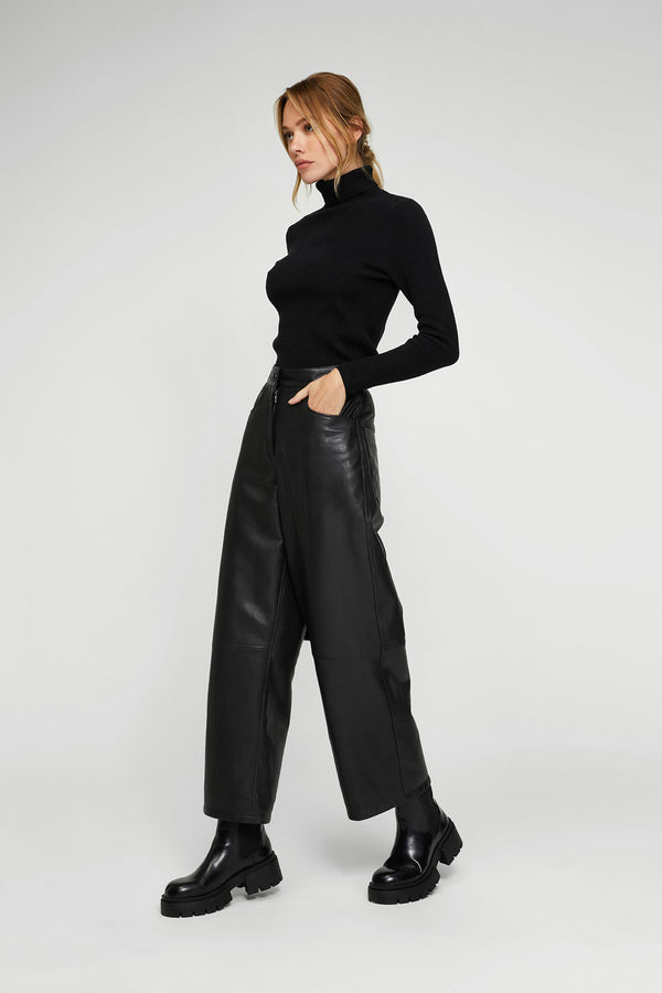 Francoise - Black Leather Pant