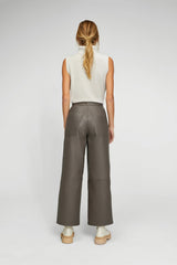 Odette - Grey Leather Pant