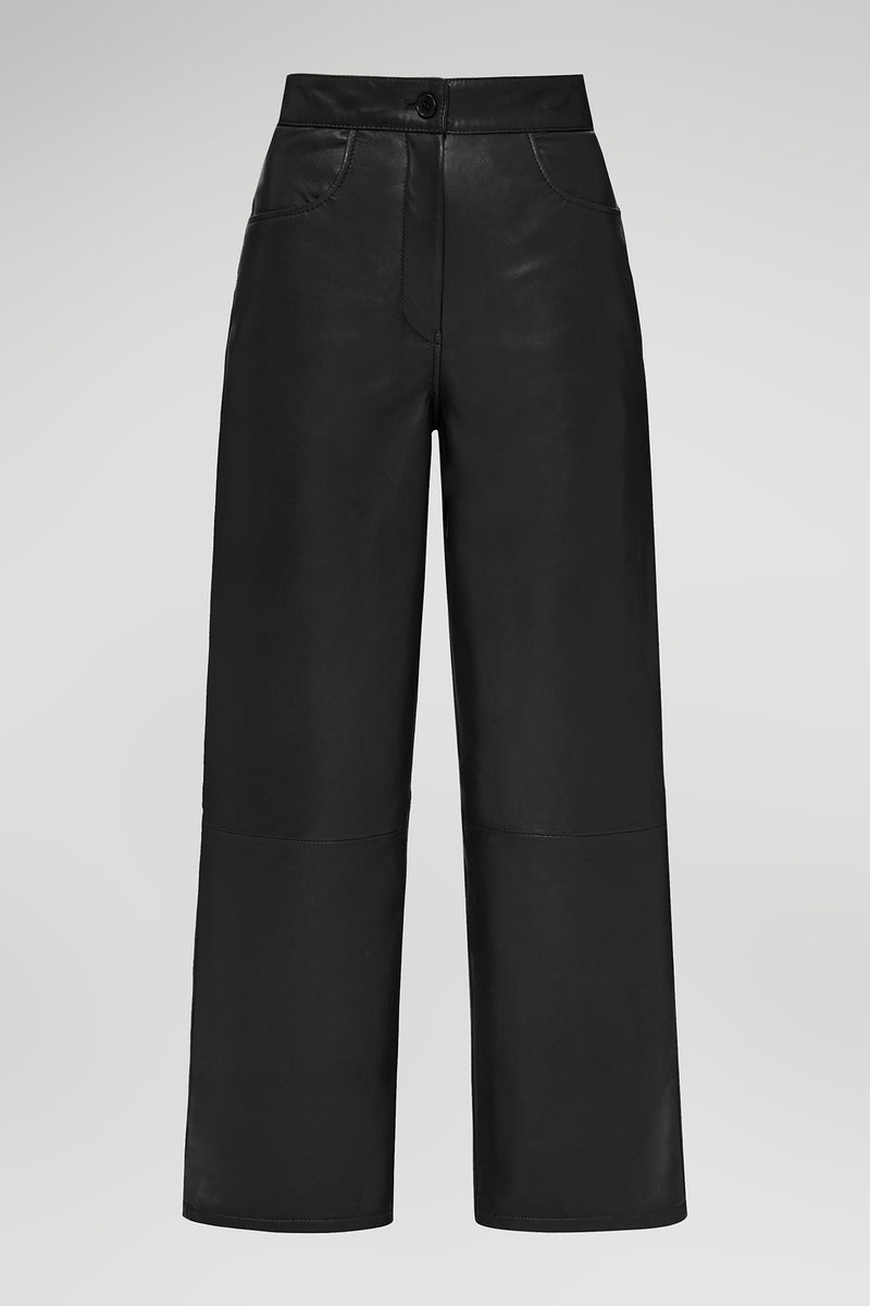 Odette - Black Leather Pant