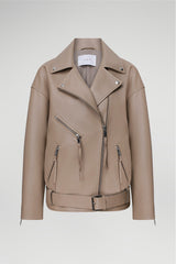 Gisele - Beige Leather Jacket