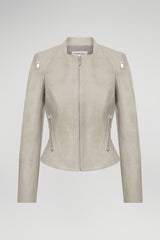 Lola - Cream Leather Jacket