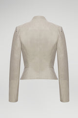 Lola - Cream Leather Jacket