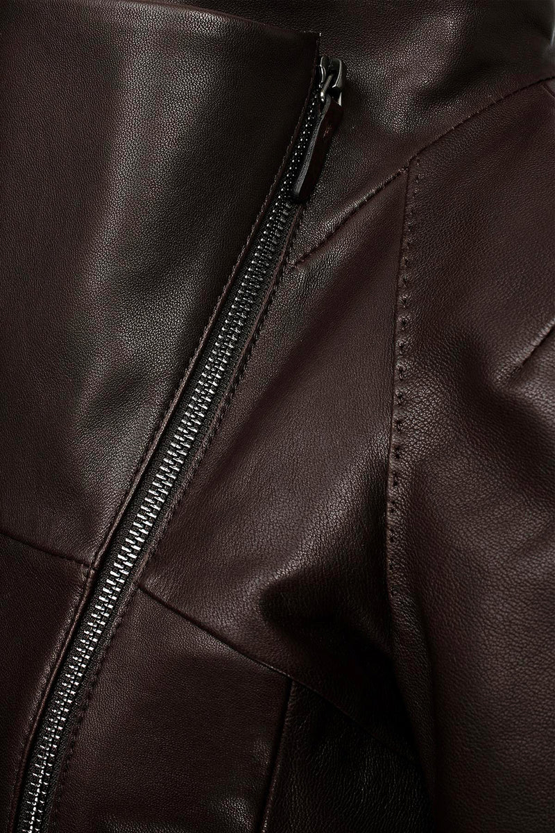 Freya - Brown Bitter Leather Jacket