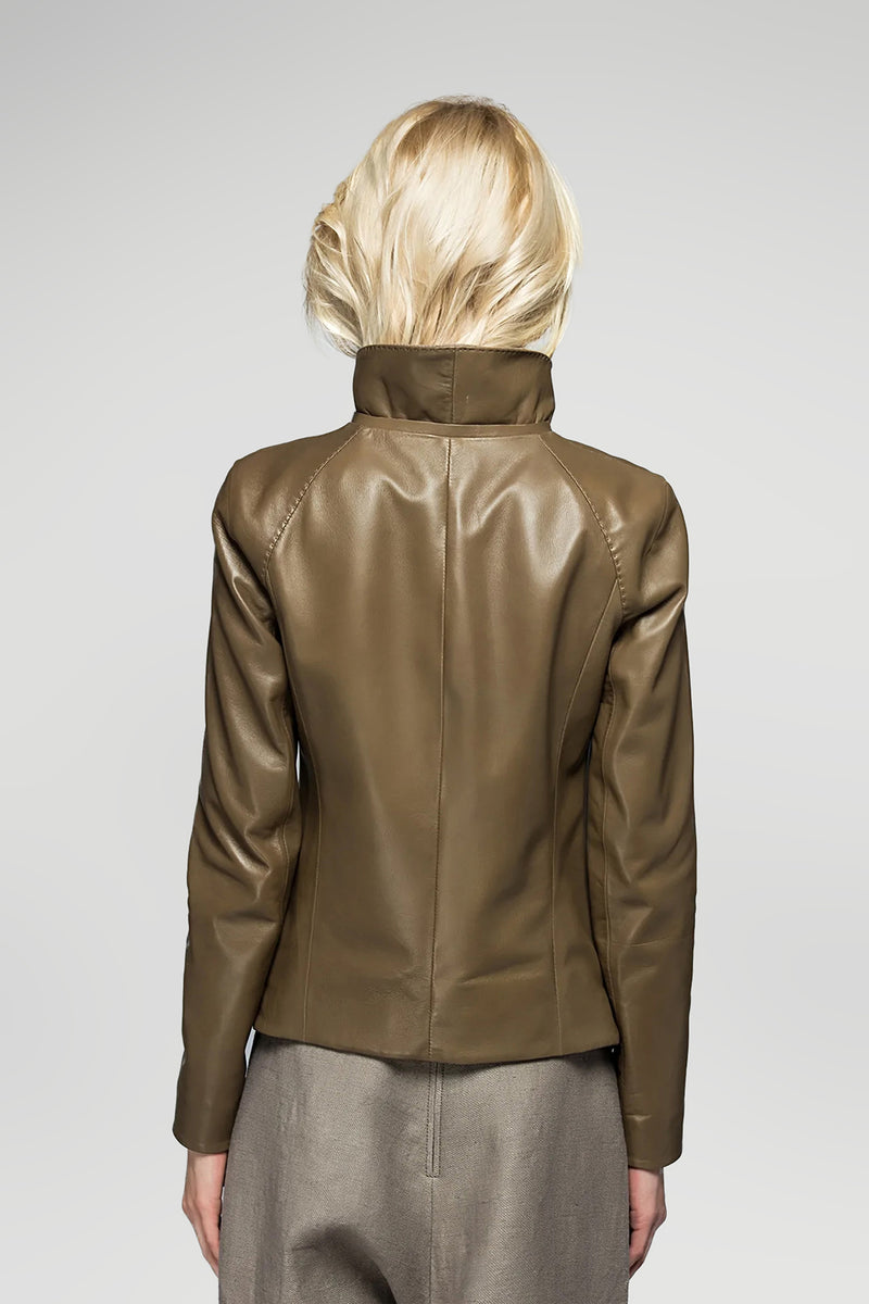 Freya - Brown Tobacco Leather Jacket
