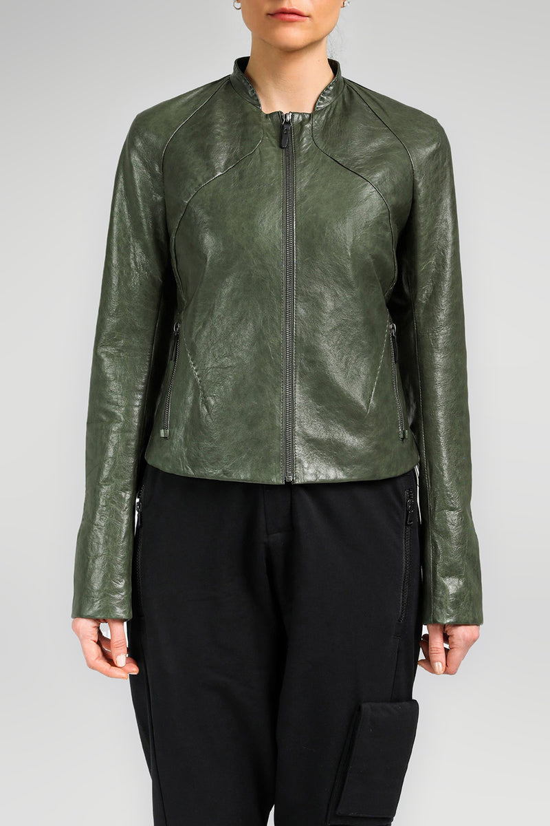 Sun - Green Leather Jacket
