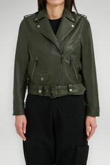Audrey - Green Leather Jacket