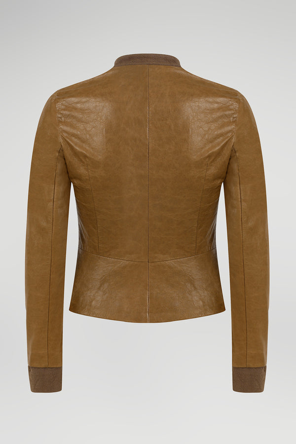 Amy - Camel Leather Jacket