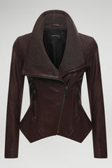 Ella - Bordeaux Leather Jacket
