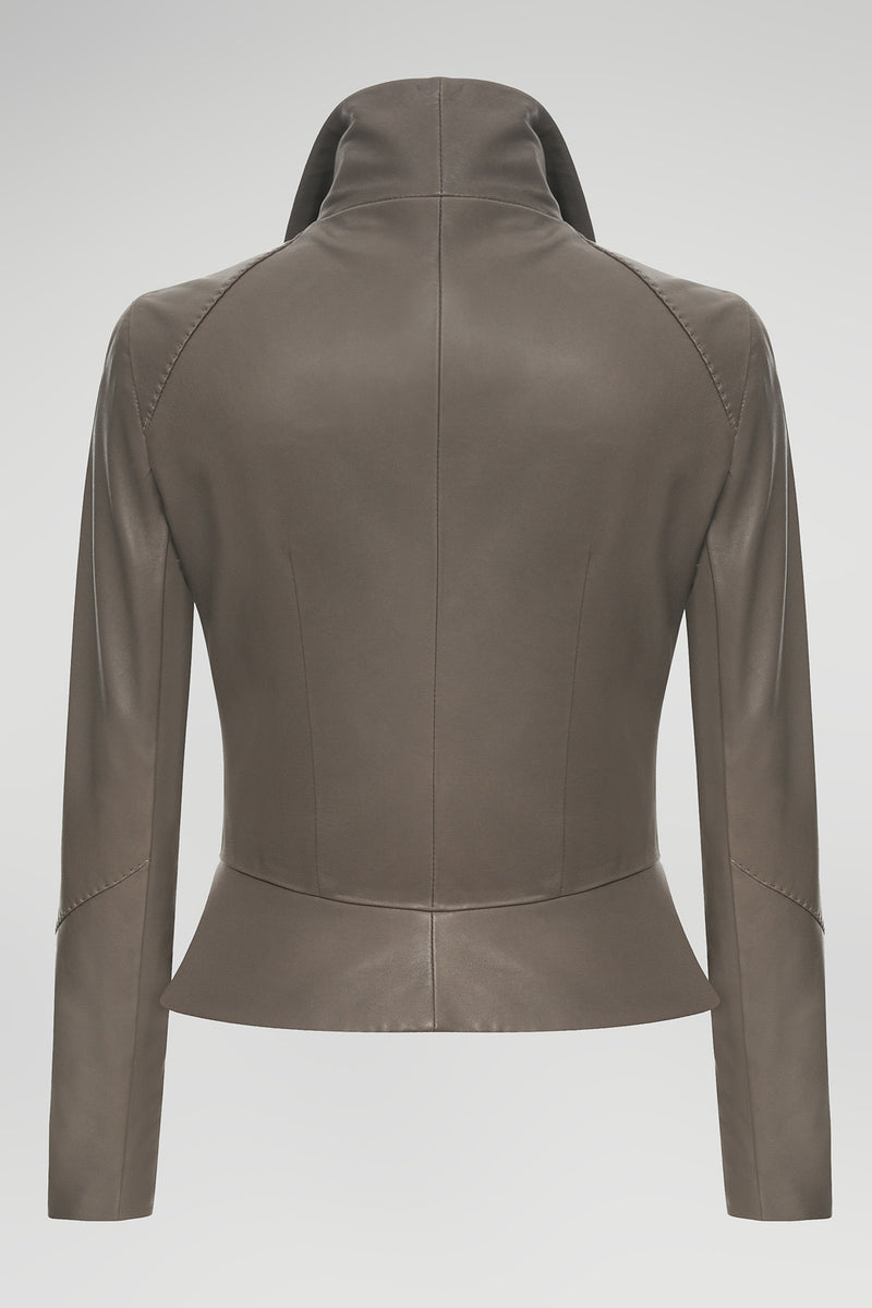 Ella - Grey Leather Jacket