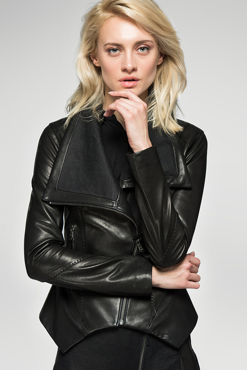 Ella - Black Leather Jacket