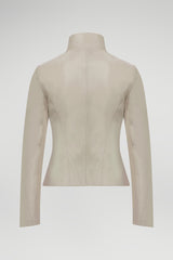 Alba - Cream Leather Jacket