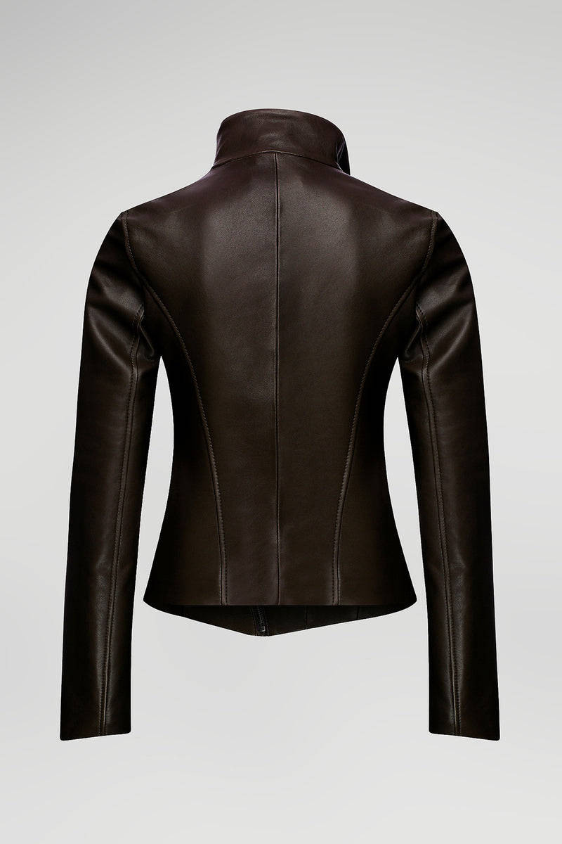 Alba - Brown Bitter Leather Jacket