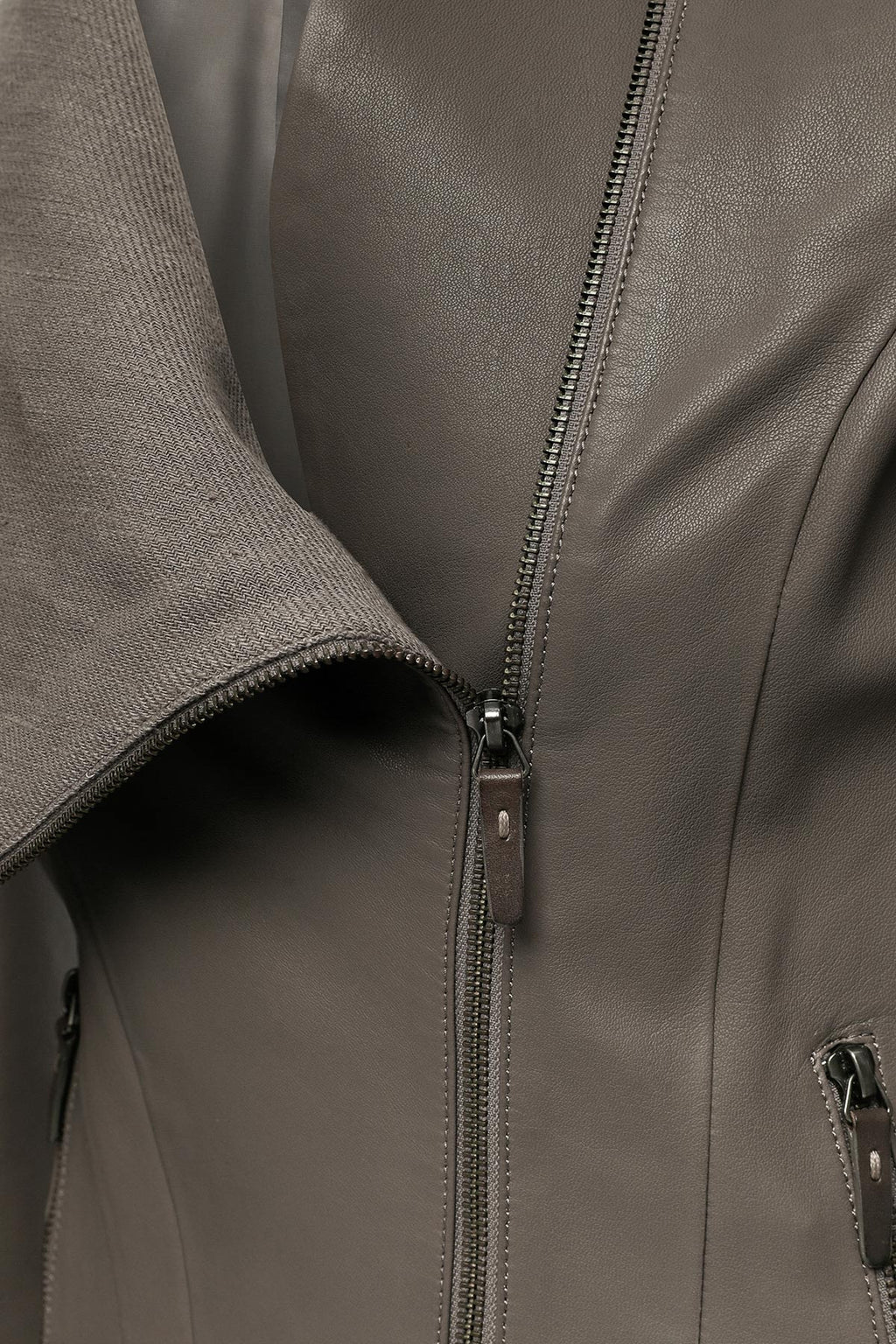 Alba - Grey Leather Jacket – V S P