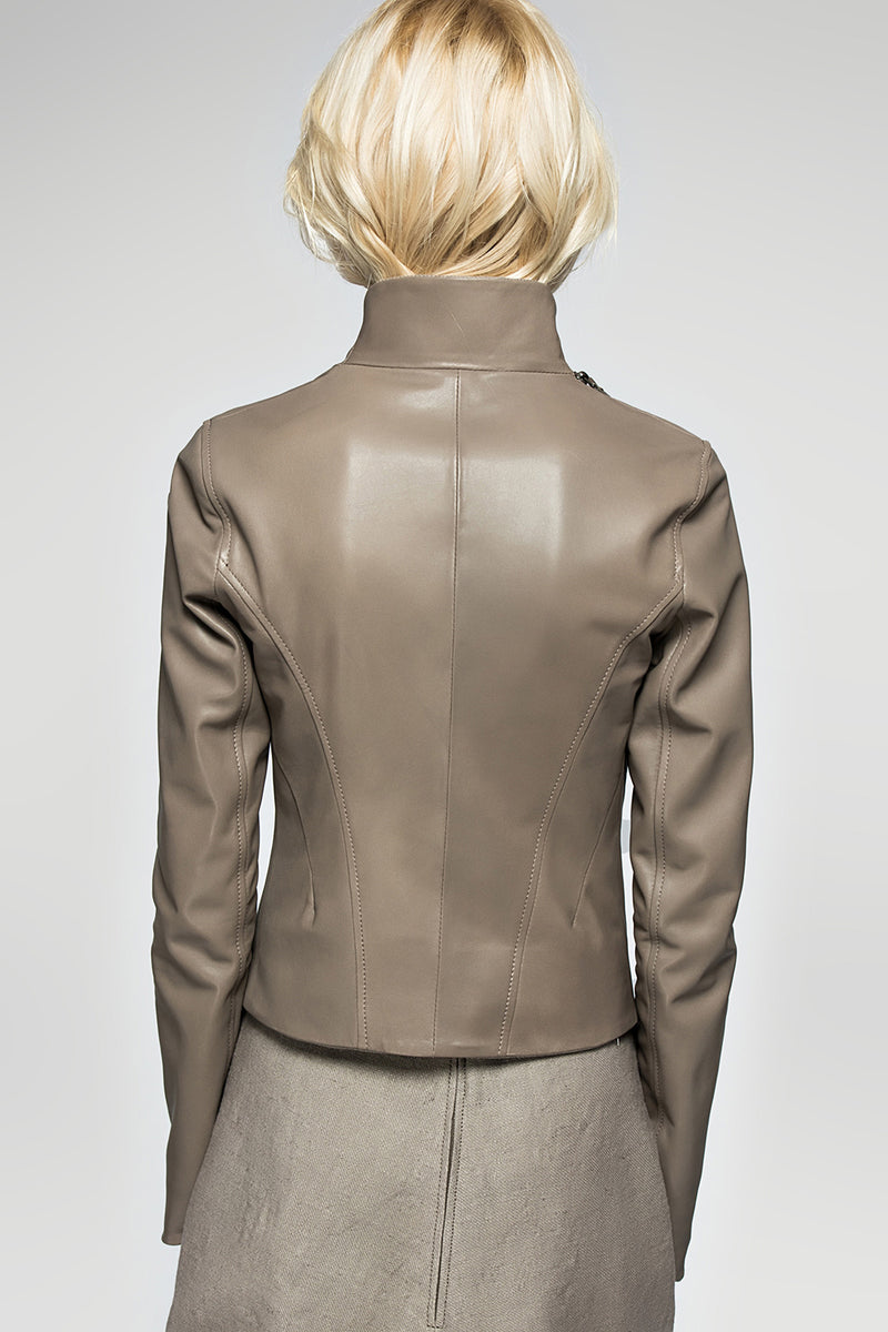 Alba - Grey Leather Jacket
