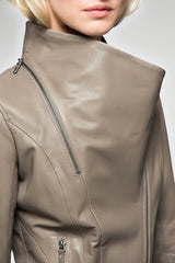 Alba - Grey Leather Jacket