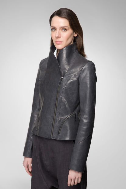V S P - Claire - Anthracite Leather Jacket