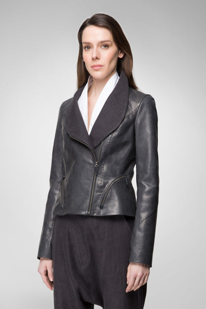 V S P - Claire - Anthracite Leather Jacket