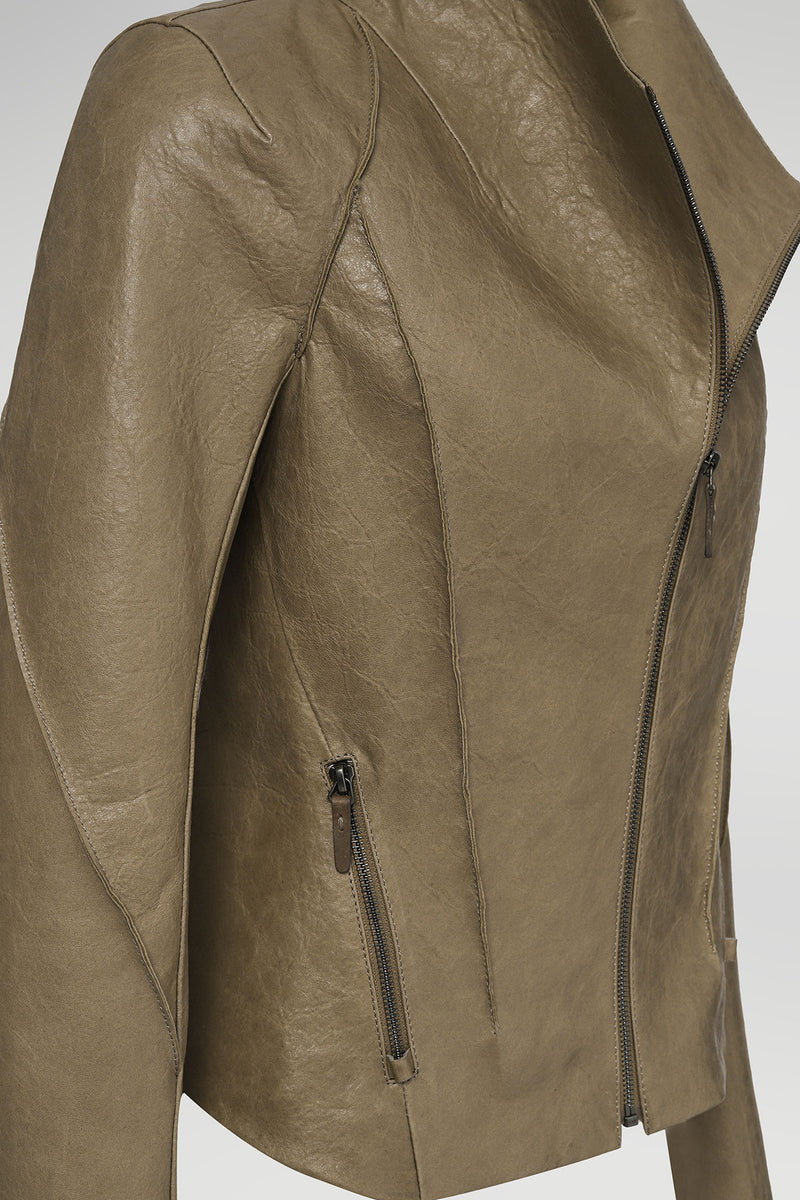 Lana - Beige Leather Jacket
