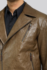 Damien - Brown Tobacco Leather Jacket