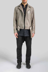Damien - Grey Leather Jacket