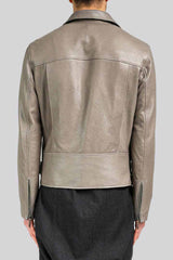 Damien - Grey Leather Jacket
