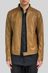 Gilles - Camel Leather Jacket