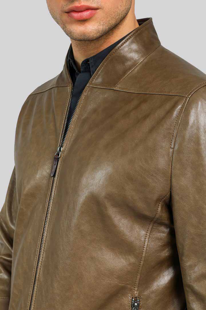 Gilles - Brown Tobacco Leather Jacket