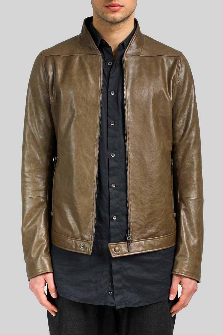 Brown Tobacco Leather Jacket